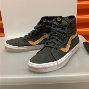 VANS - Hightop Old School, grey/cork. Barely worn.